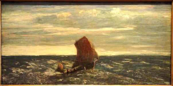 Homeward Bound, Albert Pinkham Ryder, c. 1893-1894, oil on canvas mounted on wood panel - Phillips Collection - DSC04832