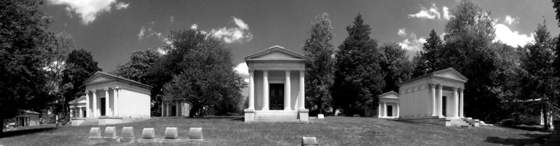 Homewood Cemetery Panorama, 2015-05-19, 01, bw