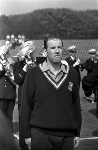 Hockey heren Nederland tegen Frankrijk te Eindhoven. Jan Piet Fokker speelde vij, Bestanddeelnr 921-2934