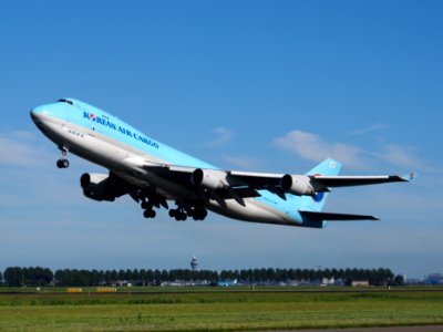 HL7601 Korean Air Lines Boeing 747-4B5F(ER) takeoff from Schiphol (AMS - EHAM), The Netherlands, 11june2014, pic-1
