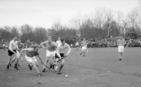 Hockey Nederland tegen Belgie 3-1, Belgie gaat eerste en enige doelpunt maken, Bestanddeelnr 917-5610