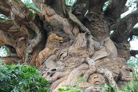 Wood carving animal sculpture