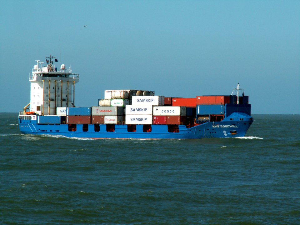 HMS Goodwill IMO 9121857 approaching Port of Rotterdam 08-Apr-2006