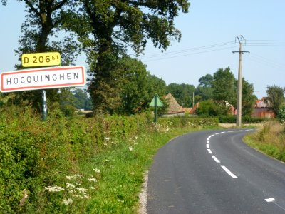 Hocquinghen (Pas-de-Calais) city limit sign