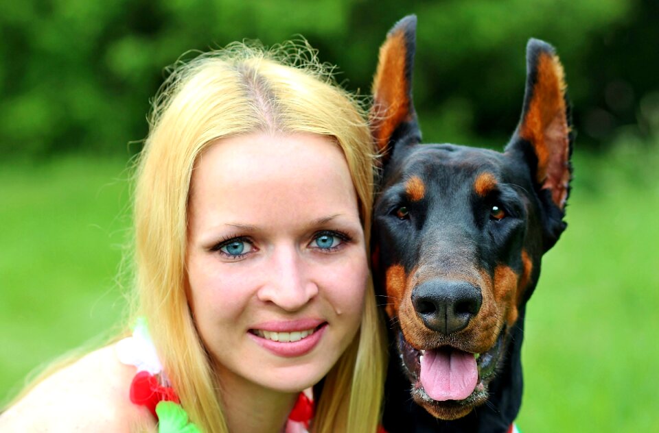 Love dog blonde woman