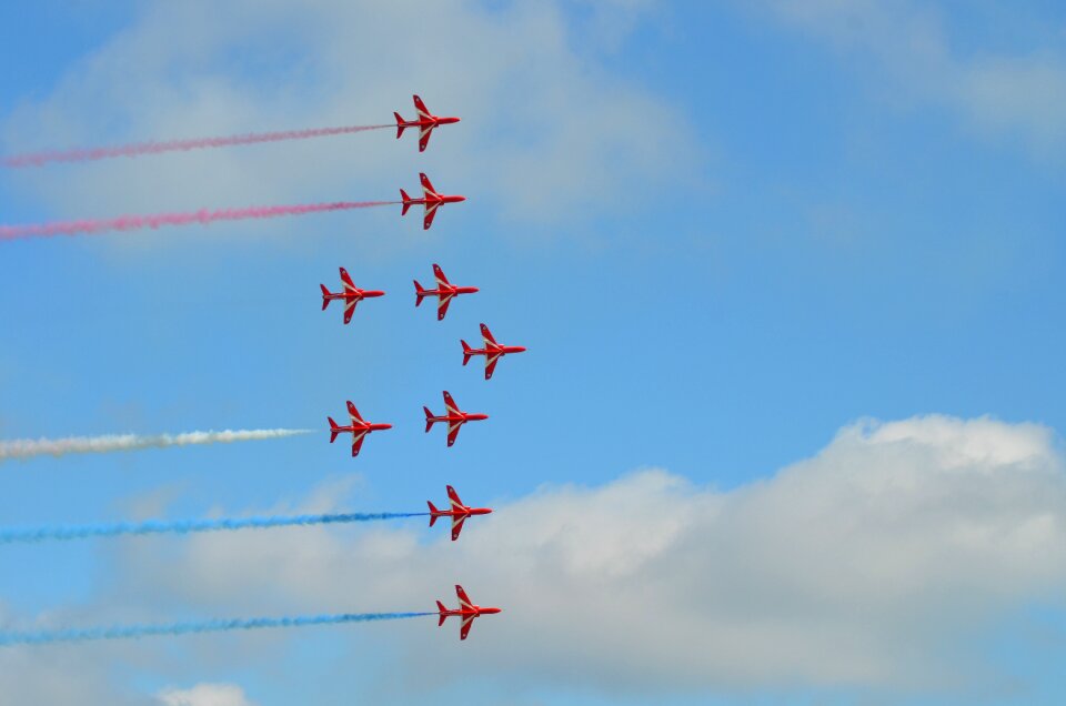 Formation airplane stunt photo