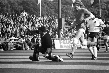 Hockey Nederland tegen Spanje 2-2 op kunstgras, Hans Jorritsma scoort tweede doe, Bestanddeelnr 928-5973