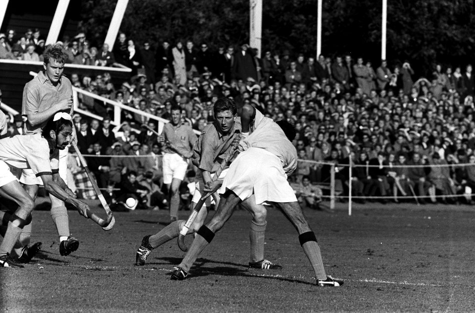 Hockey Nederland tegen India 0-1 in Wagnerstadion Gurbalishsh, Singh, Voigt, Fo, Bestanddeelnr 915-6238