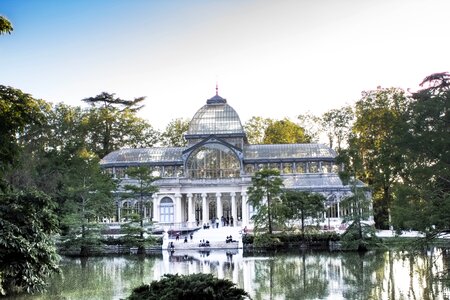 Pond reflection madrid photo