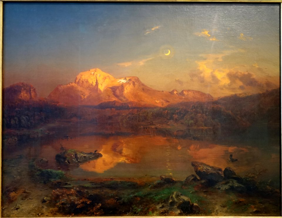 Hoher Goll in the Alpine Glow, by Carl Rottmann, 1846, oil on canvas - Germanisches Nationalmuseum - Nuremberg, Germany - DSC03504