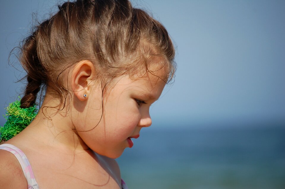 Beach face child