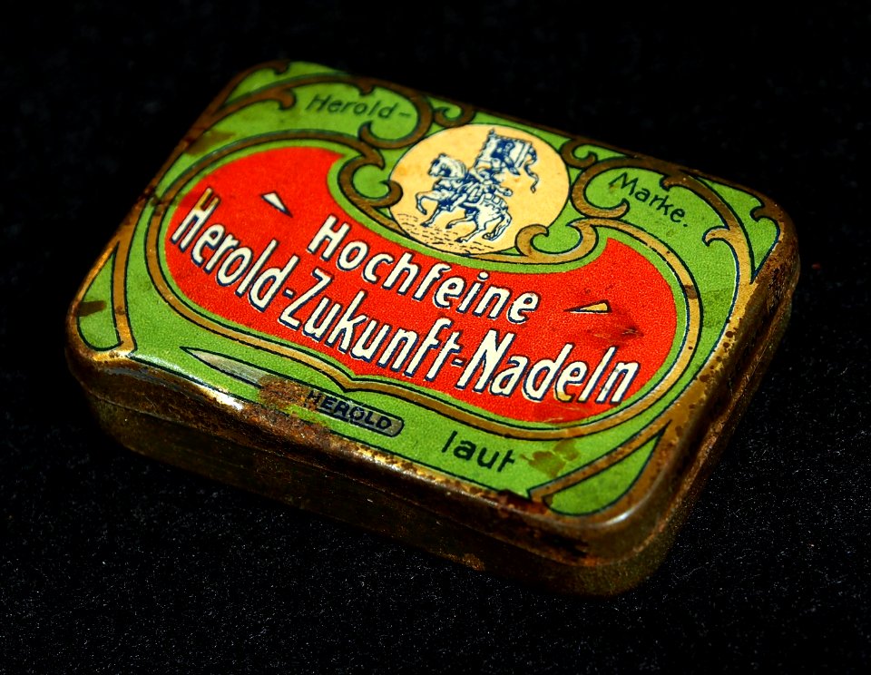 Hochfeine Herold Zukunft Nadeln blechdose, bild 4