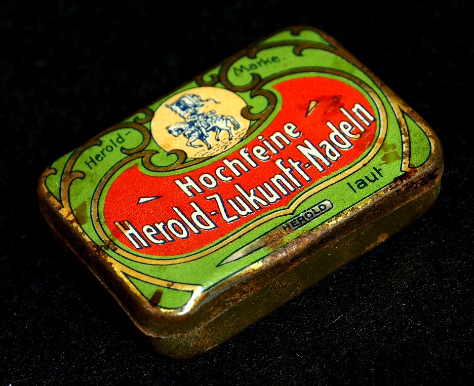 Hochfeine Herold Zukunft Nadeln blechdose, bild 5