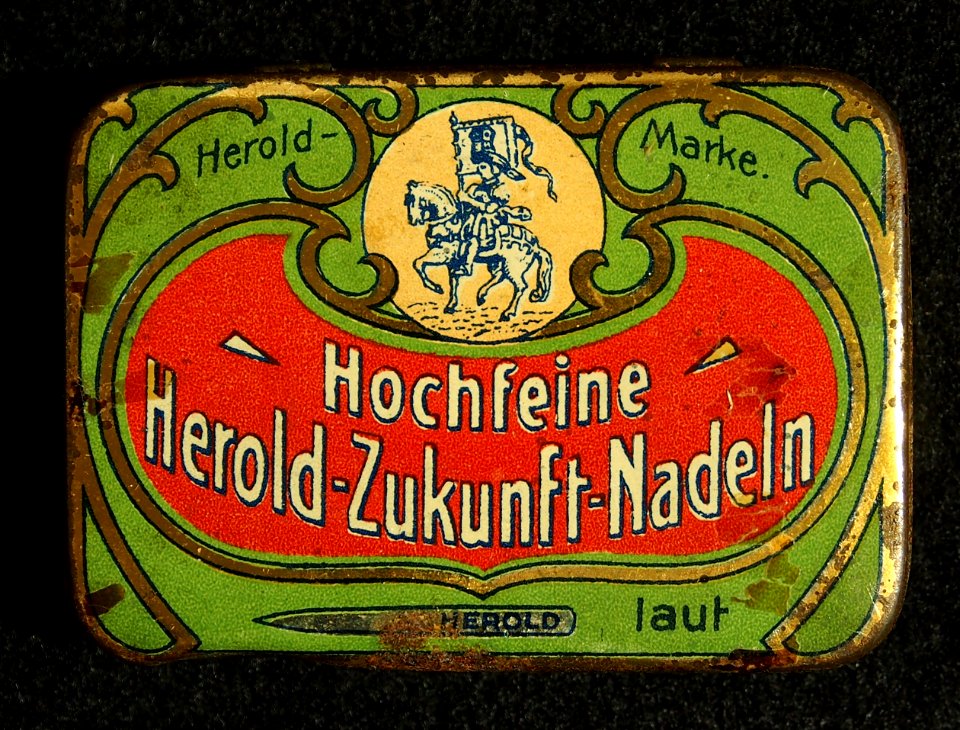 Hochfeine Herold Zukunft Nadeln blechdose, bild 6