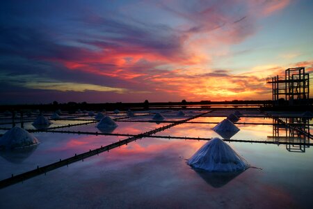 The evening sun tsai foot salt wells tile plate tainan photo