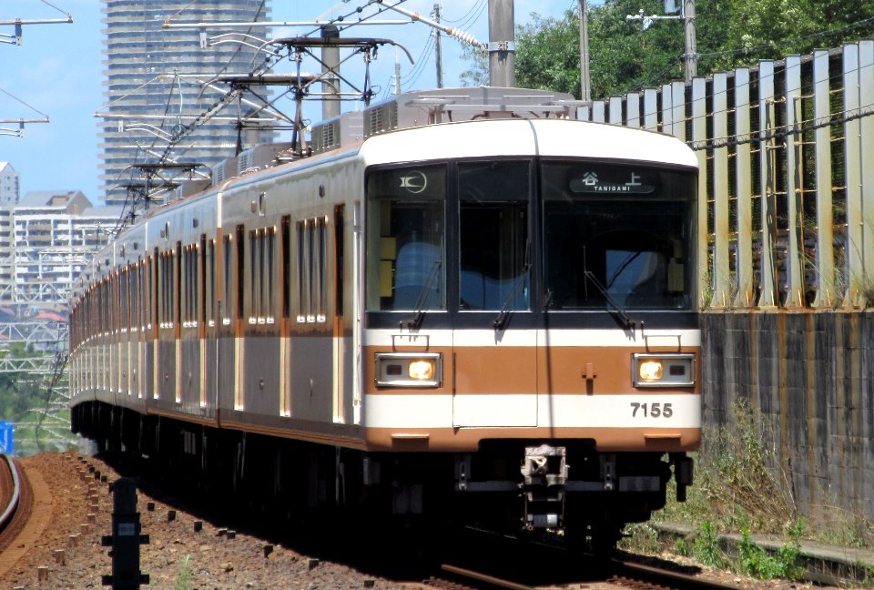 Hokushin Kyuko Railway 7155F at Seishin-minami Station