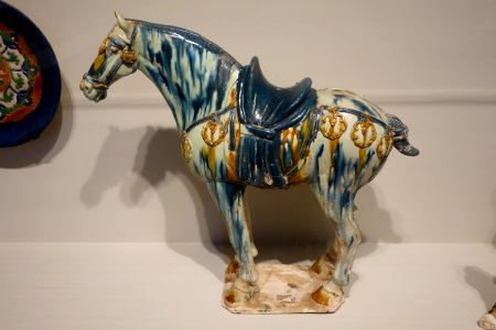 Horse, China, Tang dynasty, 8th century, sancai glaze earthenware - Cincinnati Art Museum - DSC03199