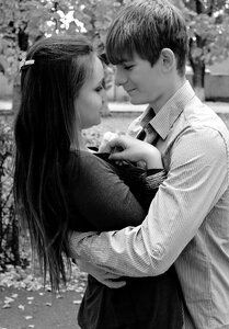 Black and white photo happiness romance