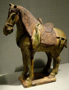 Horse, China, Tang dynasty, c. early 7th century, ceramic with glazes - San Diego Museum of Art - DSC06489