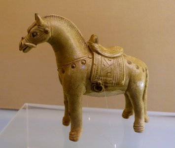Horse, China, from a tomb in Fuma, Wanzhou, Chongqing, Tang dynasty, 618-907 AD, green-glazed ceramic - Sichuan Provincial Museum - Chengdu, China - DSC04179