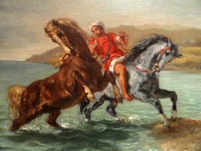 Horses Coming Out of the Sea, Ferdinand-Victor-Eugene Delacroix, 1860 (detail) - Phillips Collection - DSC04757