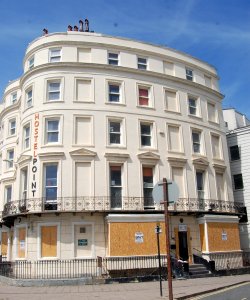 Hostelpoint Brighton (formerly St Christopher's Inn and Princes Hotel), 10–12 Grand Junction Road, Brighton (NHLE Code 1380519) (July 2020)