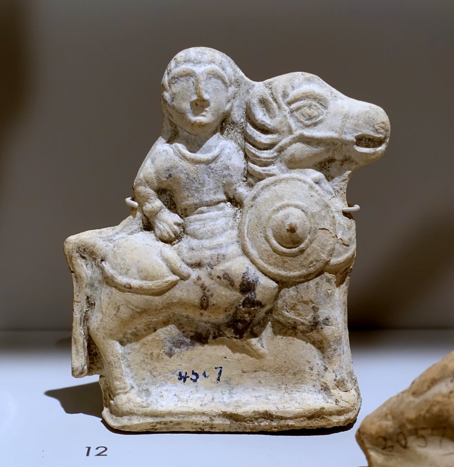 Horseman figurine, unknown origin, Hellenistic, 332-37 BC, ceramic - Harvard Semitic Museum - Cambridge, MA - DSC06117