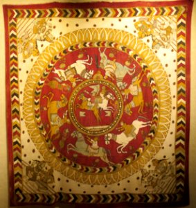 Horse race from India, cotton, Honolulu Museum of Art