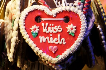 Folk festival fairground gingerbread heart