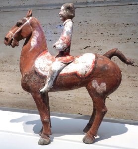 Horse and Rider, Western Han dynasty, earthenware, Kimbell Art Museum