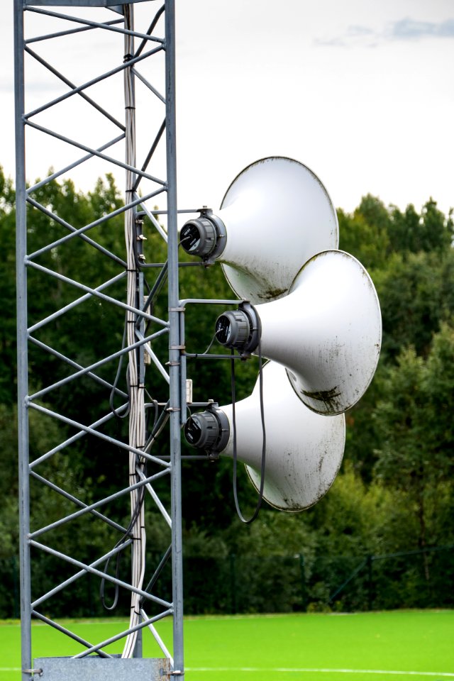 Horn loudspeakers at Brastad arena