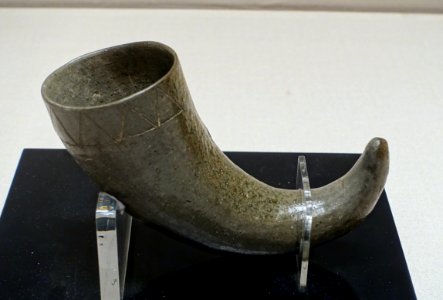 Horn-shaped cup, Korea, Three Kingdoms period (Silla), 400s-500s AD, ceramic - Tokyo National Museum - Tokyo, Japan - DSC08160