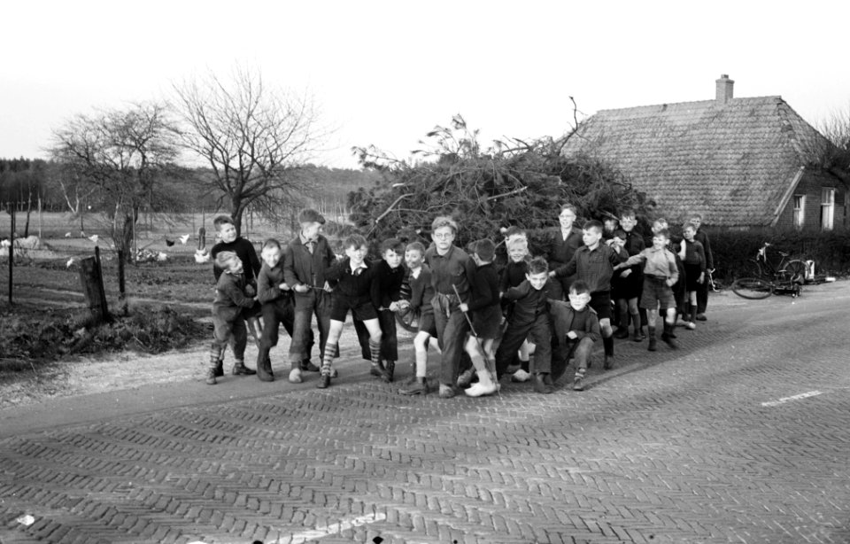 Hout verzamelen voor paasvuur in de Achterhoek, Bestanddeelnr 908-4418