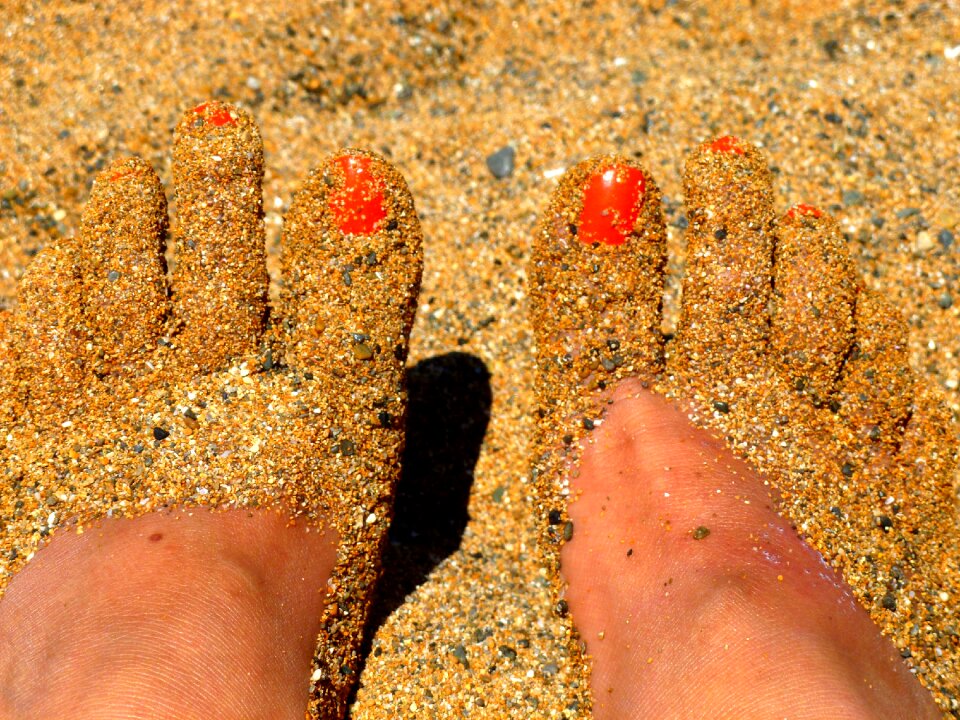 Beach barefoot summer photo