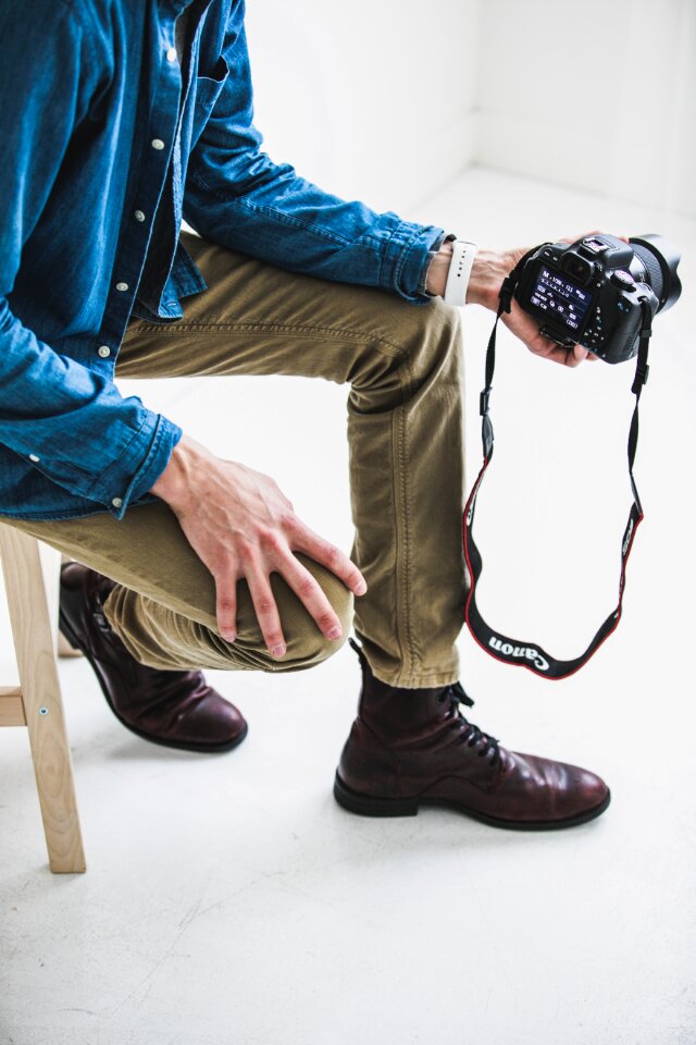 Photographer working studio