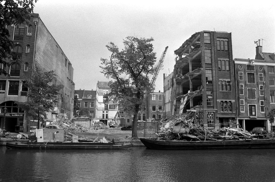 Hotel en kantoorbouw in Amsterdam, sloop grachtenhuizen aan Prinsensgracht, hote, Bestanddeelnr 927-1935