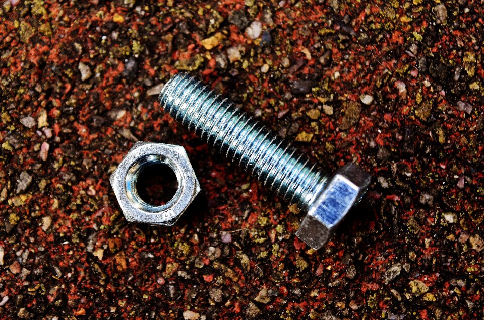 Hex bolt construction material silver
