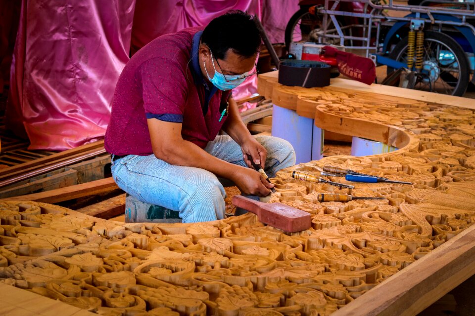 Carpentry a carpenter carve