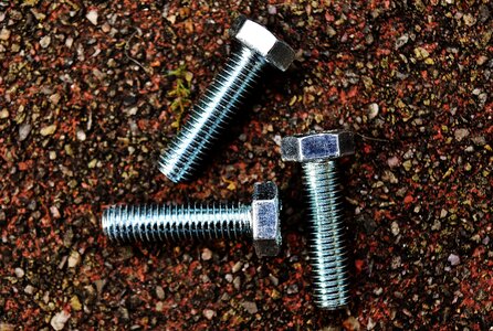 Hex bolt construction material silver