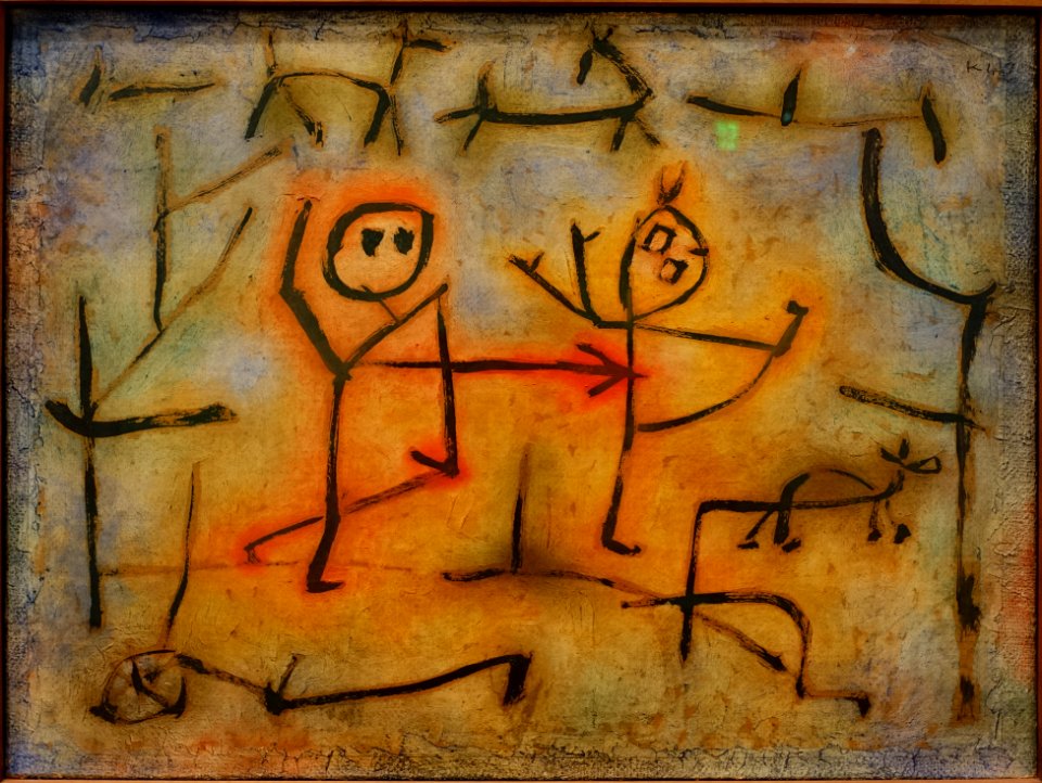 Hot Pursuit by Paul Klee, 1939, colored paste and oil on paper on jute - Fogg Museum, Harvard University - DSC01604