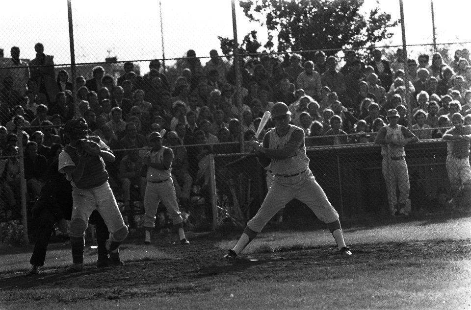 Honkbal Sparta tegen Haarlem Nicols , Beidschat (Nicols) aan slag, Bestanddeelnr 924-7984