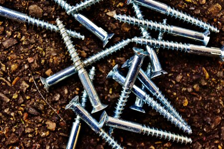 Screw slotted screws silver photo