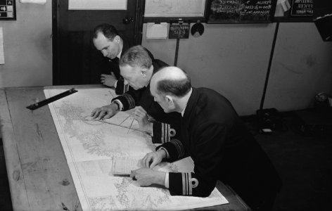 Hoofdkwartier van Minesweepers Command Commando Mijnenvegers. Plotten van de p, Bestanddeelnr 934-9922