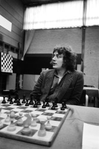 Hoogovenschaaktoernooi, eerste ronde Jan Timman in aktie, Bestanddeelnr 931-2636