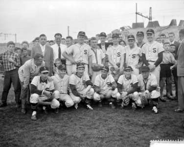 Honkbal Schoten tegen Sparta 3-2, kampioenselftal van Schoten, Bestanddeelnr 911-5373