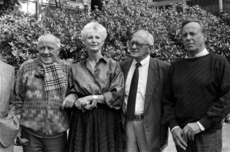 Hoofdrolspelers tv-serie De Brekers v.l.n.r. Johnny Kraaijkamp, Adèle Bloeme, Bestanddeelnr 933-4372