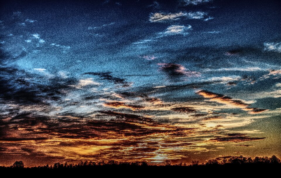 Dramatic blue clouds photo