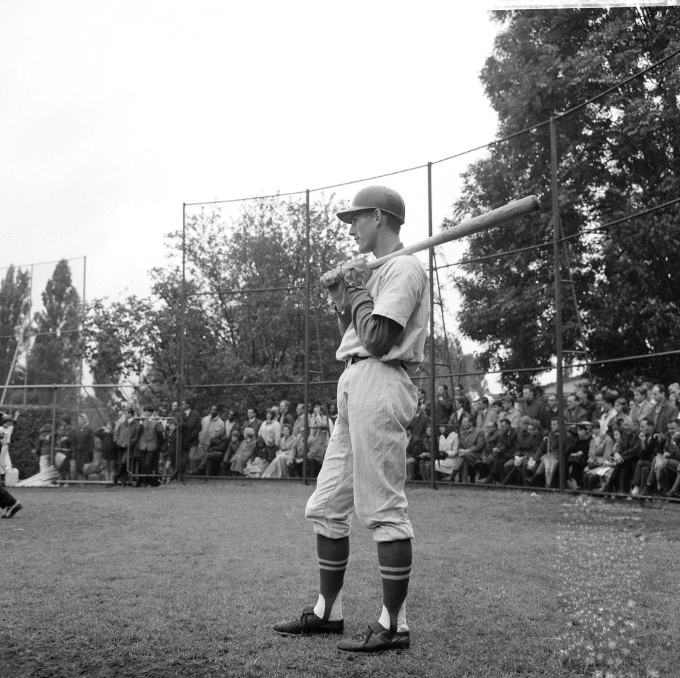 Honkbal VVGA tegen Haarlem Nicols 0-5, Boudewijn Maat aan slag, Bestanddeelnr 917-9536
