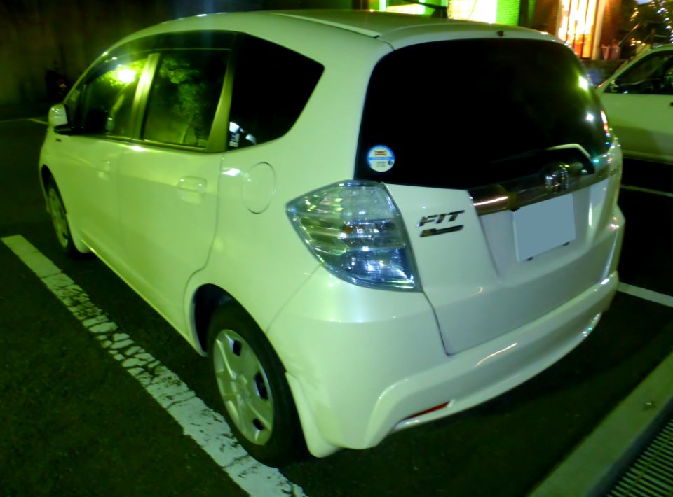 Honda FIT HYBRID 10th Anniversary (GP4) at night rear