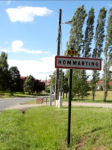 Hommarting (Moselle) city limit sign